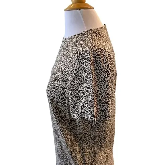 Jenni Kayne Leopard Print T Shirt Dress Mini Casual Oversized Animal Size XS - Picture 6 of 16